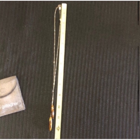 Erin Gallagher Tigers Eye Gold Tone Metal Chain Detail Jewelry Set - Picture 6 of 12